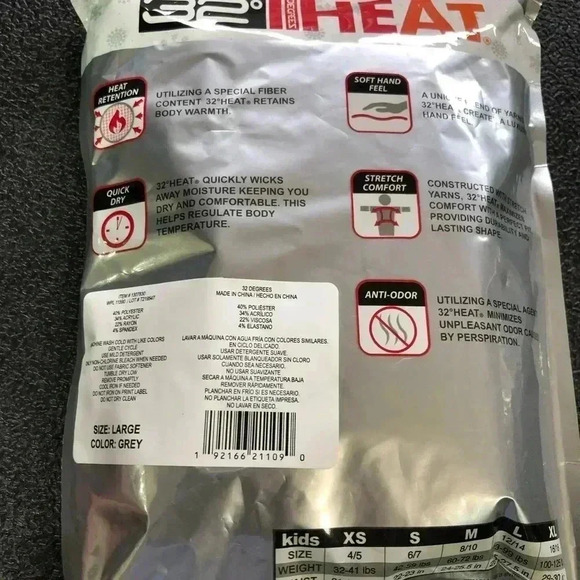 32 Degrees Heat Frozen Snowflake,winter underwear long sleeve crewneck leggings - Picture 4 of 4